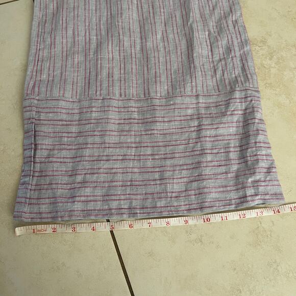 Anthropologie Nantucket Ruffled Jumpsuit Elevenses Size 8 Stripe Pink Lavender - Picture 16 of 16